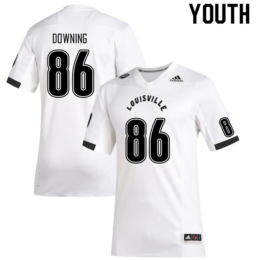 Youth #86 Elijah Downing Louisville Cardinals College Football Jerseys Sale-White - Click Image to Close